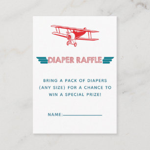Airplane Diaper Raffle Tickets Enclosure Card