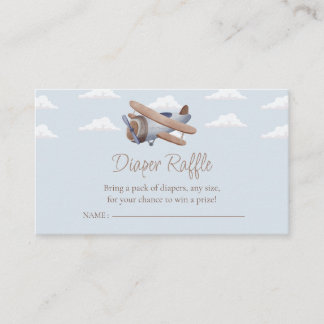 Airplane Diaper Raffle,  Travel Baby Shower  Enclosure Card