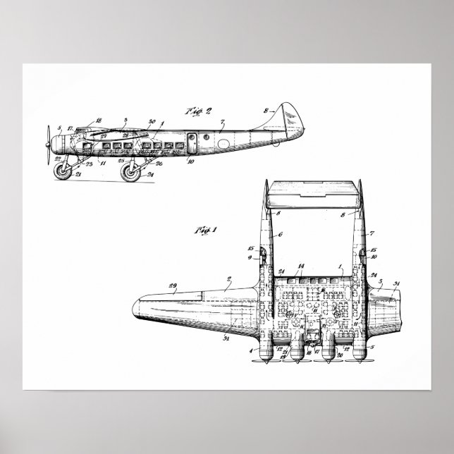 Airplane Drawing Poster (Front)