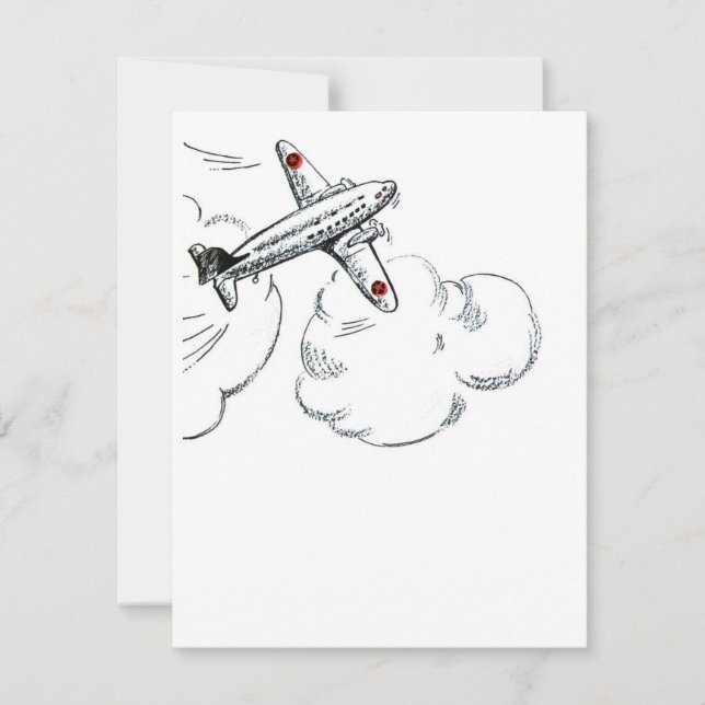 Airplane Drawing | Vintage Illustration (Front)