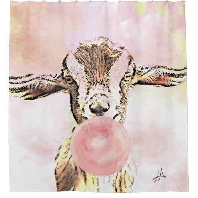 Airplane Ears Goat Blows Bubbles with Bubblegum (Front)
