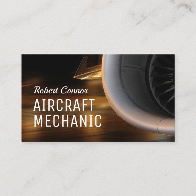 Airplane Engine Aircraft Mechanic Retro Sepia Card (Front)