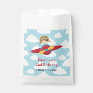 Airplane Favour Bags with Pilot Cloud Background