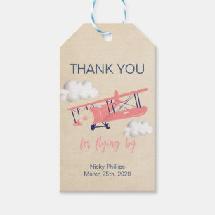 Airplane Favour Tags for Girl Birthday Party