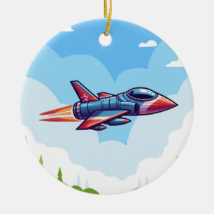airplane/fighter jet ceramic ornament
