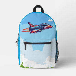 airplane/fighter jet printed backpack
