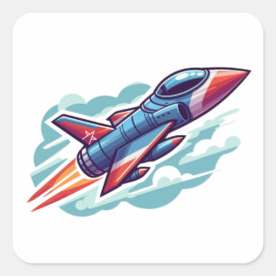 airplane/fighter jet square sticker
