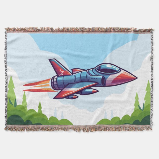airplane/fighter jet throw blanket (Front)