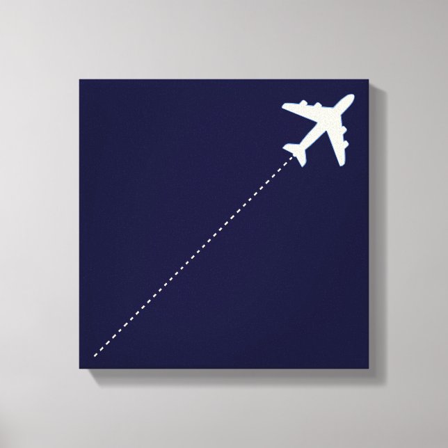 airplane flight route canvas print (Front)