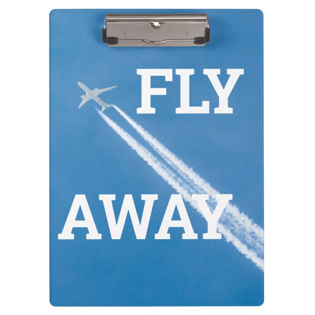 Airplane fly in the blue sky clipboard (Front)