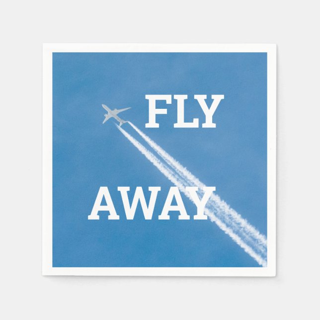 Airplane fly in the blue sky napkin (Front)