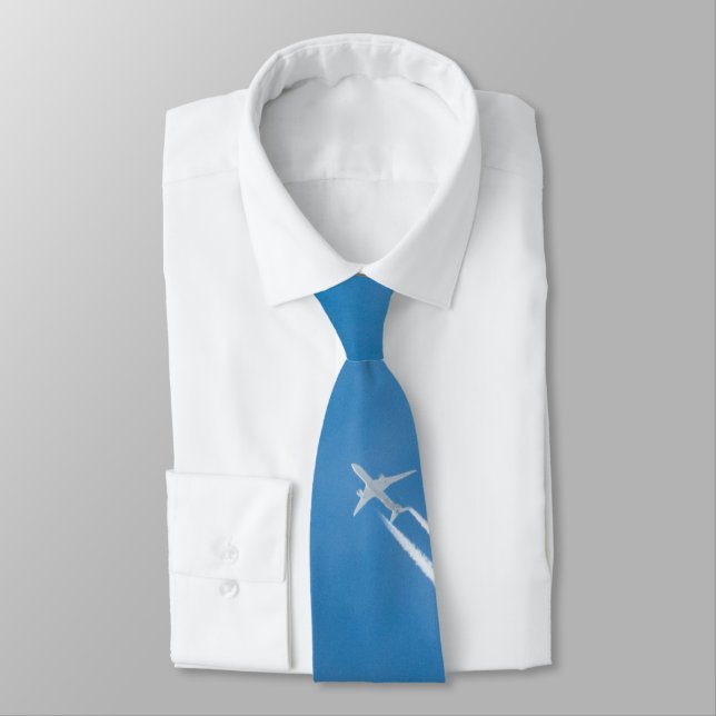 Airplane fly in the blue sky tie (Tied)