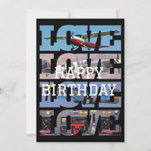 Airplane Flying,Photo Collage,Aviation,Cool Invitation