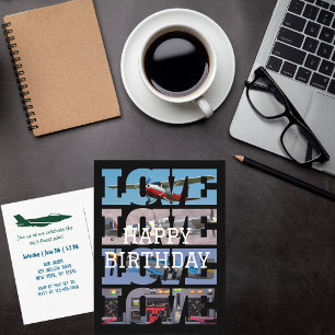 Airplane Flying,Photo Collage,Aviation,Cool Postcard