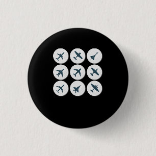 Airplane Flying Pilot Birthday Gift Idea  Men Dad 1 Inch Round Button