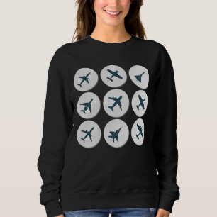 Airplane Flying Pilot Birthday Gift Idea Mom Dad Sweatshirt