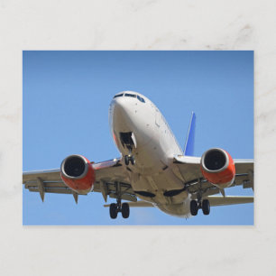 Airplane flying postcard
