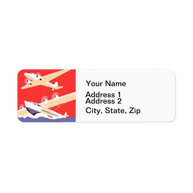 Airplane Flying Vintage WPA Colourful (Front)