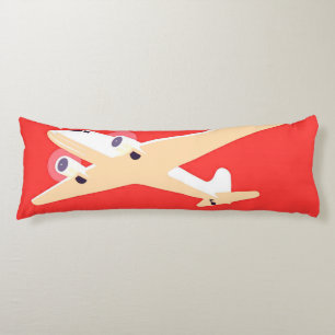 Airplane Flying Vintage WPA Colourful Body Pillow