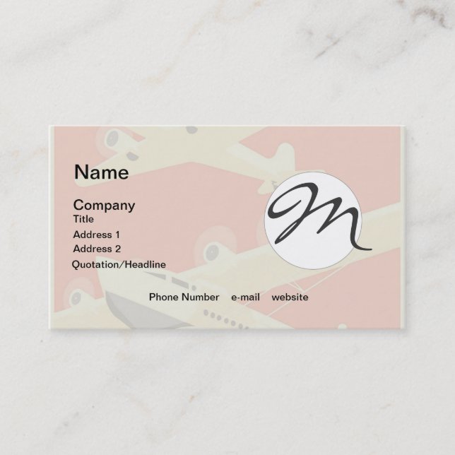 Airplane Flying Vintage WPA Colourful Business Card (Front)