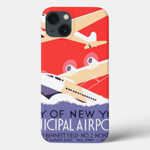 Airplane Flying Vintage WPA Colourful iPhone 13 Case