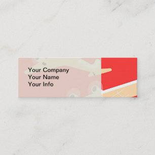 Airplane Flying Vintage WPA Colourful Mini Business Card