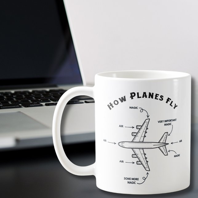 Airplane Funny How Planes Fly, Pilot Flight Crew  Coffee Mug (Creator Uploaded)