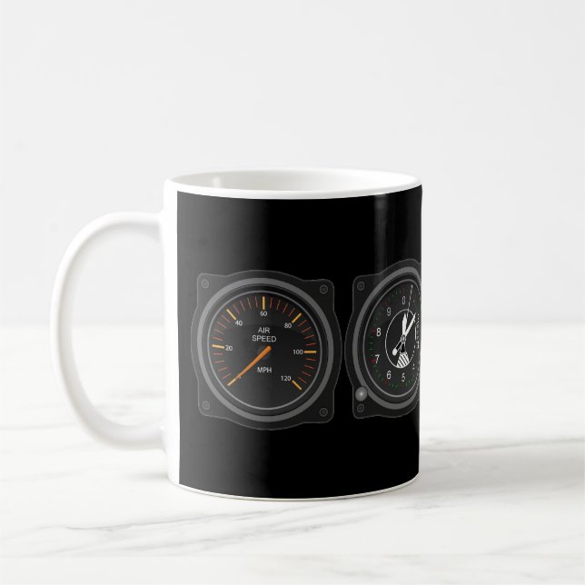 Airplane Gauges Coffee Mug (Left)