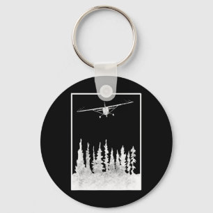 Airplane Graphic C172 Over Trees - Pilot Present - Keychain