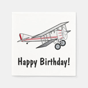Airplane Happy Birthday Napkin
