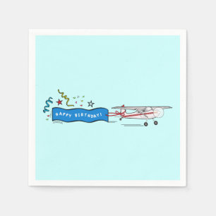 Airplane Happy Birthday Napkin