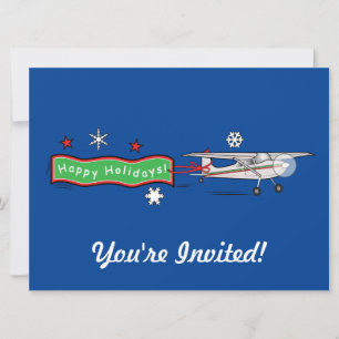 Airplane Happy Holidays Invite