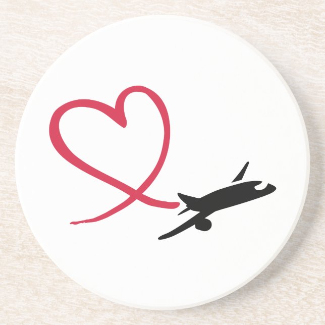 Airplane heart love coaster (Front)