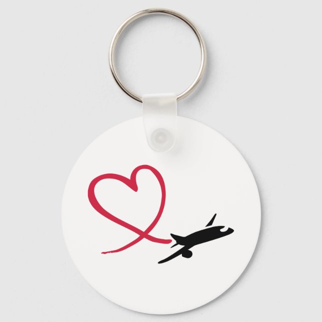 Airplane heart love keychain (Front)