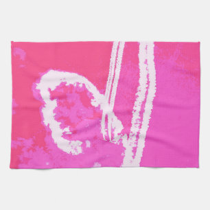 Airplane Heart Pink  Kitchen Towel