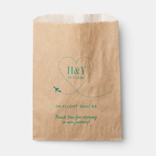 Airplane Heart Travel Theme Treat Snack Goody Favour Bag