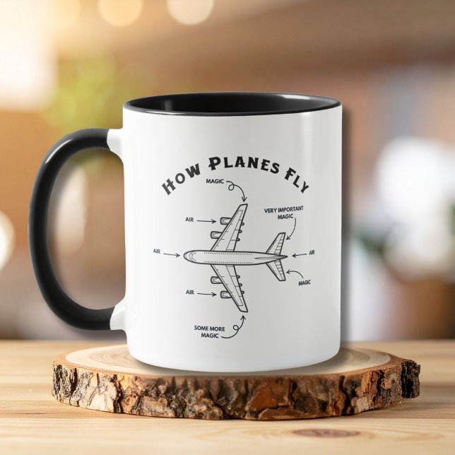 Airplane How Planes Fly Pilot or Flight Crew Funny Mug (Creator Uploaded)
