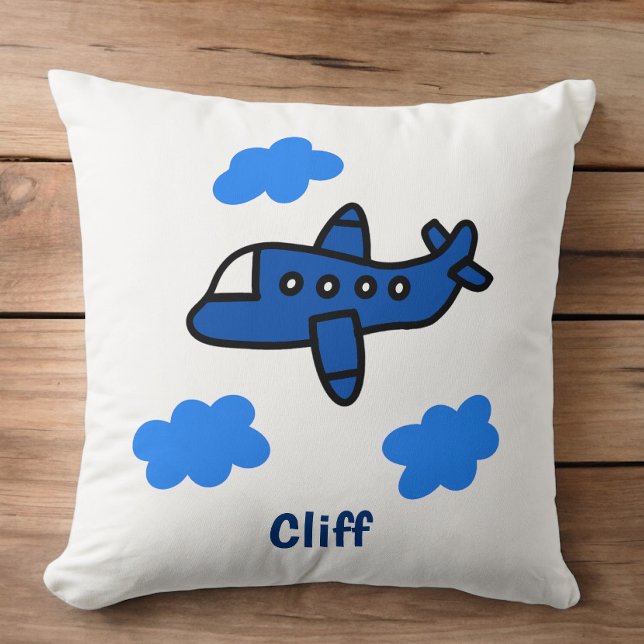 Airplane in the Clouds Personalized Throw Pillow (Creator Uploaded)