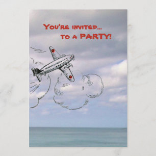 Airplane Invitation   Jet in the Clouds