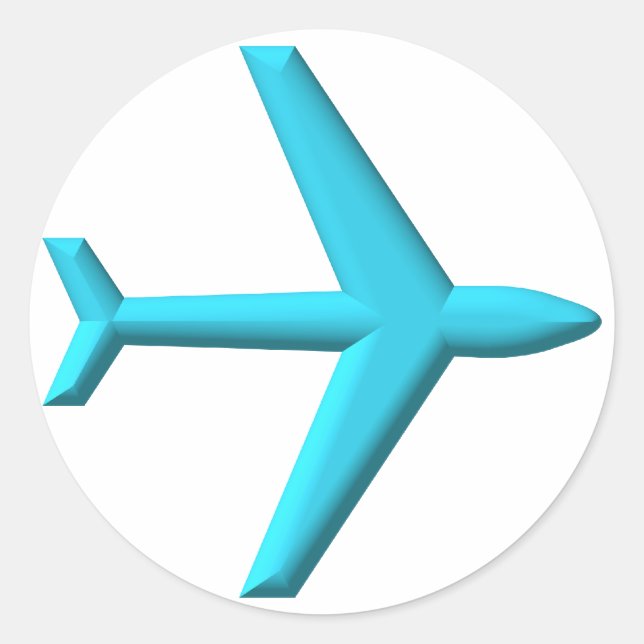 Airplane/Jet Classic Round Sticker (Front)