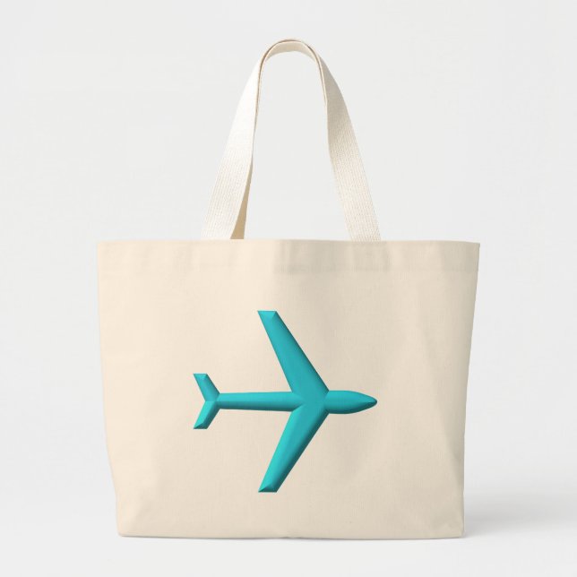 Airplane/Jet Large Tote Bag (Front)