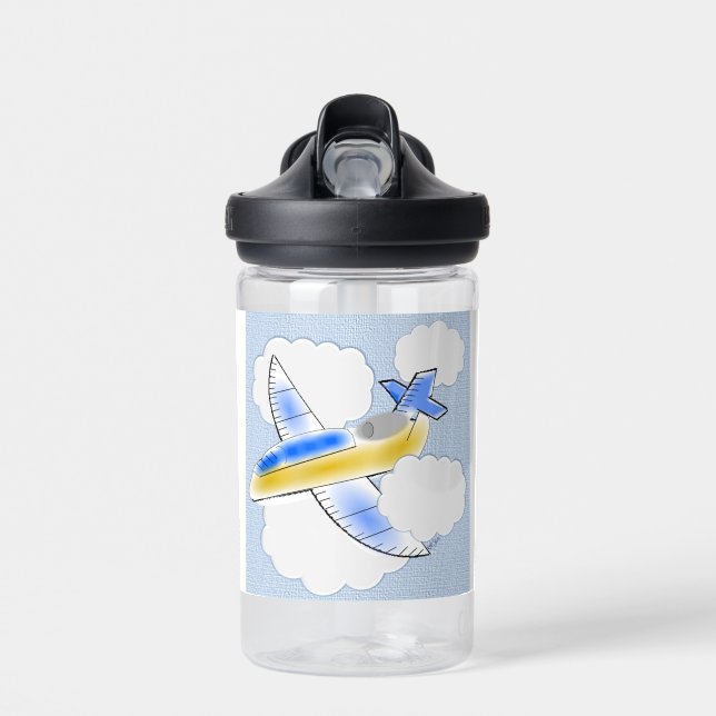 Airplane Jet Plane Flying Vehicles Water Bottle (Front)