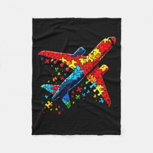 Airplane Jigsaw Puzzle Kids Toddler Boys Autism Aw Fleece Blanket