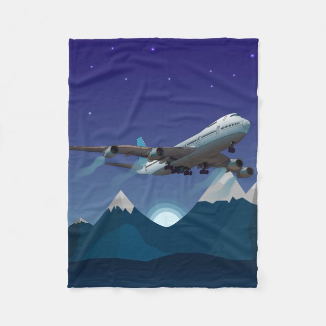 Airplane. Jumbo jet. Fleece Blanket (Front)