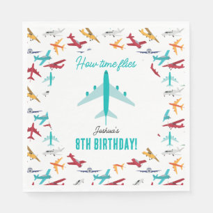 Airplane Kids Birthday Party Times Flies Napkin