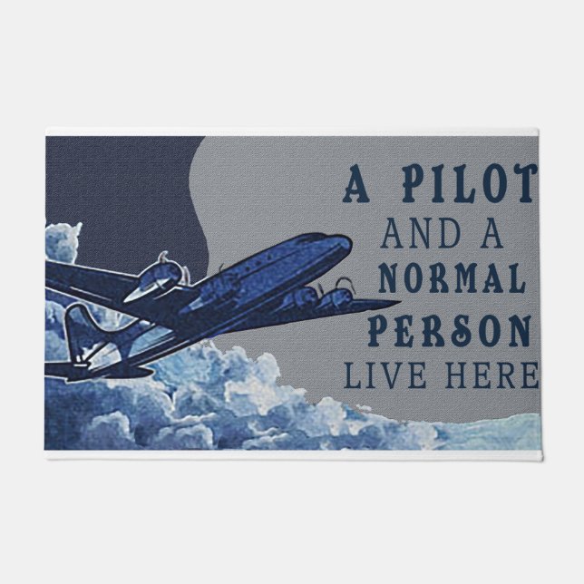 Airplane Lover Doormat, Gift For Pilot Lover Doormat (Front)