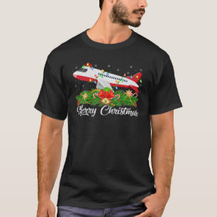Airplane Lover Matching Santa Hat Airplane Christm T-Shirt
