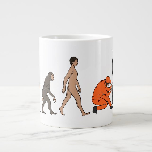 Airplane Mechanic Evolution Engineer Large Coffee Mug (Front)