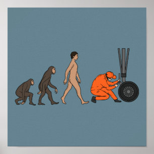 Airplane Mechanic Evolution Engineer Poster