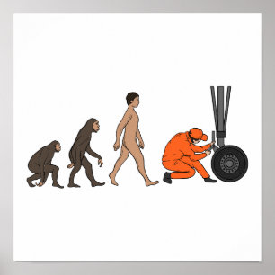 Airplane Mechanic Evolution Engineer Poster